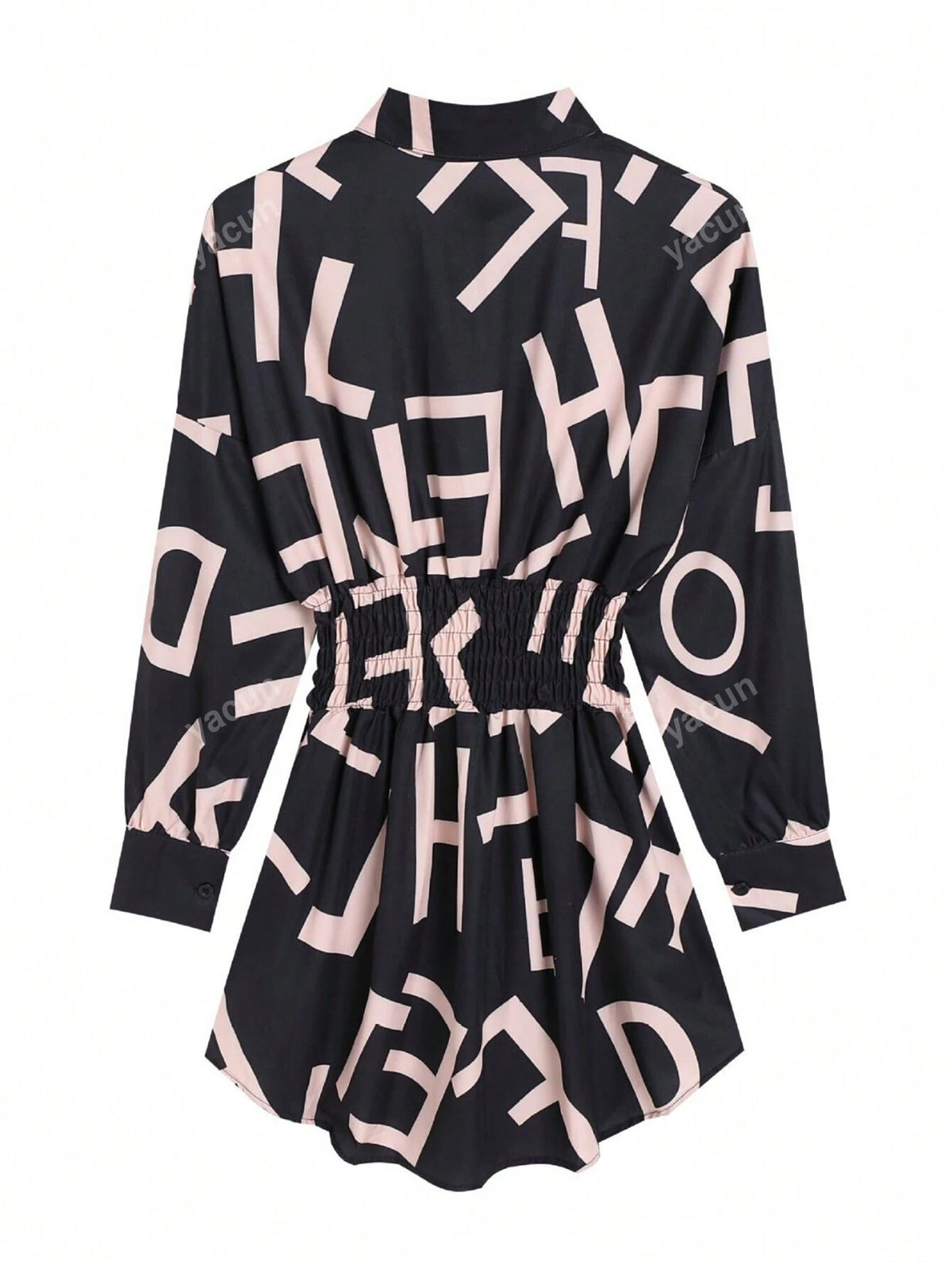 Women's Fashion Ruffle Pleated Floral Print Long Sleeve Casual Blouse