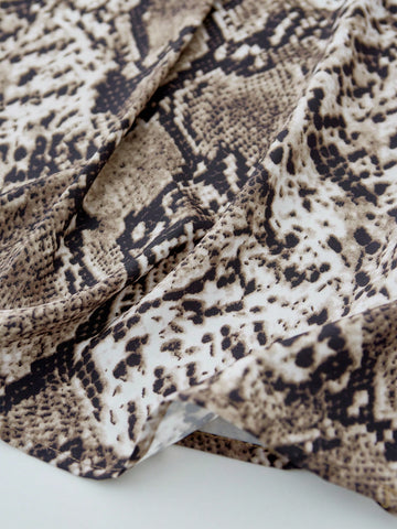 Women's Fashion Snake Skin Print Notch Neck Blouse, Autumn