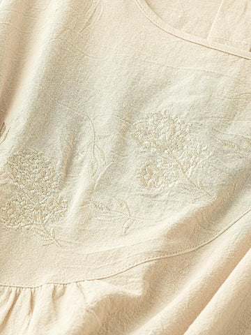 Women's Fashion Solid Color Mid-Sleeve Shirt