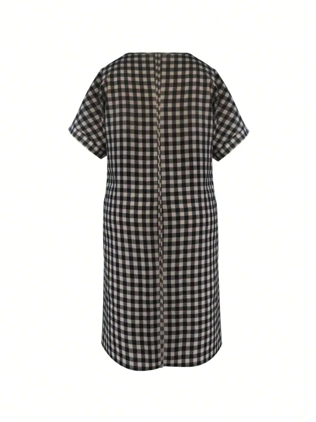 Women's Fashionable Checkered Printed Short Sleeve Shirt