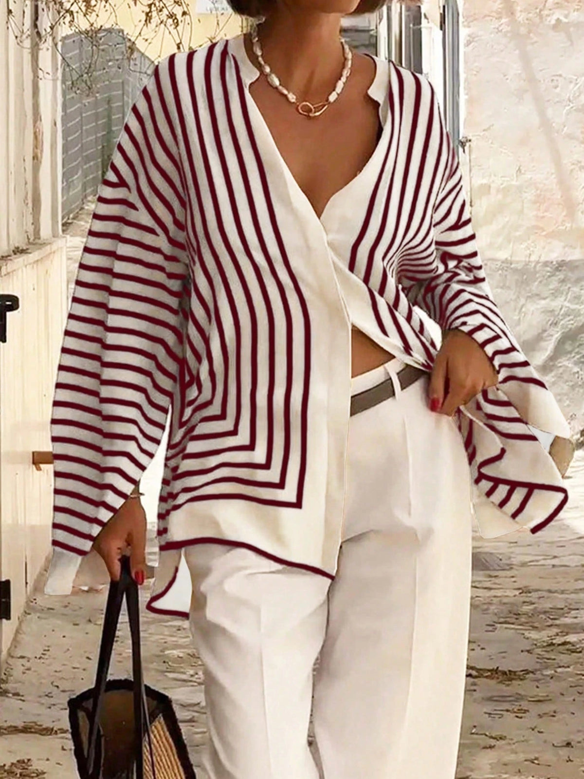Women's Fashionable Elegant Casual Striped Blouse