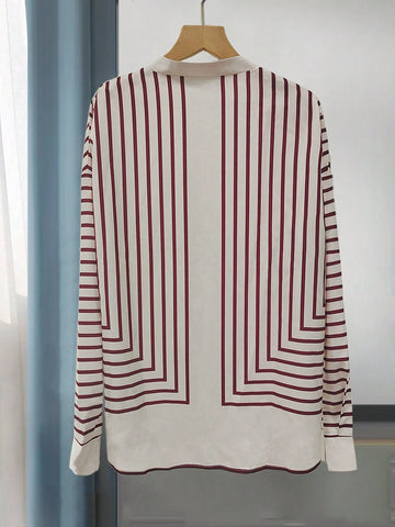 Women's Fashionable Elegant Casual Striped Blouse