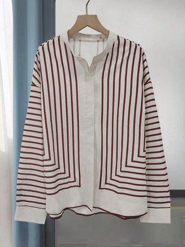 Women's Fashionable Elegant Casual Striped Blouse