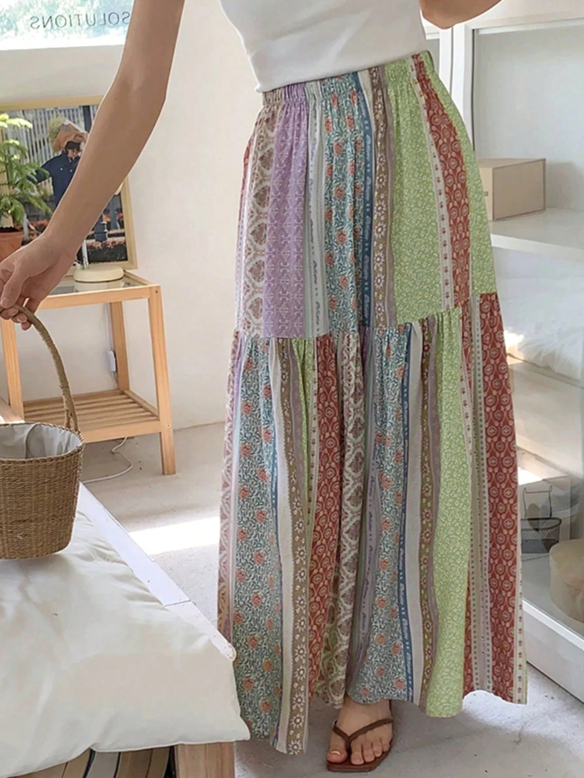 Women's Fashionable Printed Elegant Resort Style Skirt