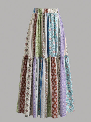Women's Fashionable Printed Elegant Resort Style Skirt