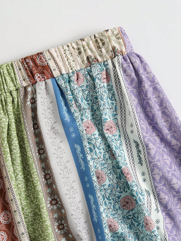 Women's Fashionable Printed Elegant Resort Style Skirt