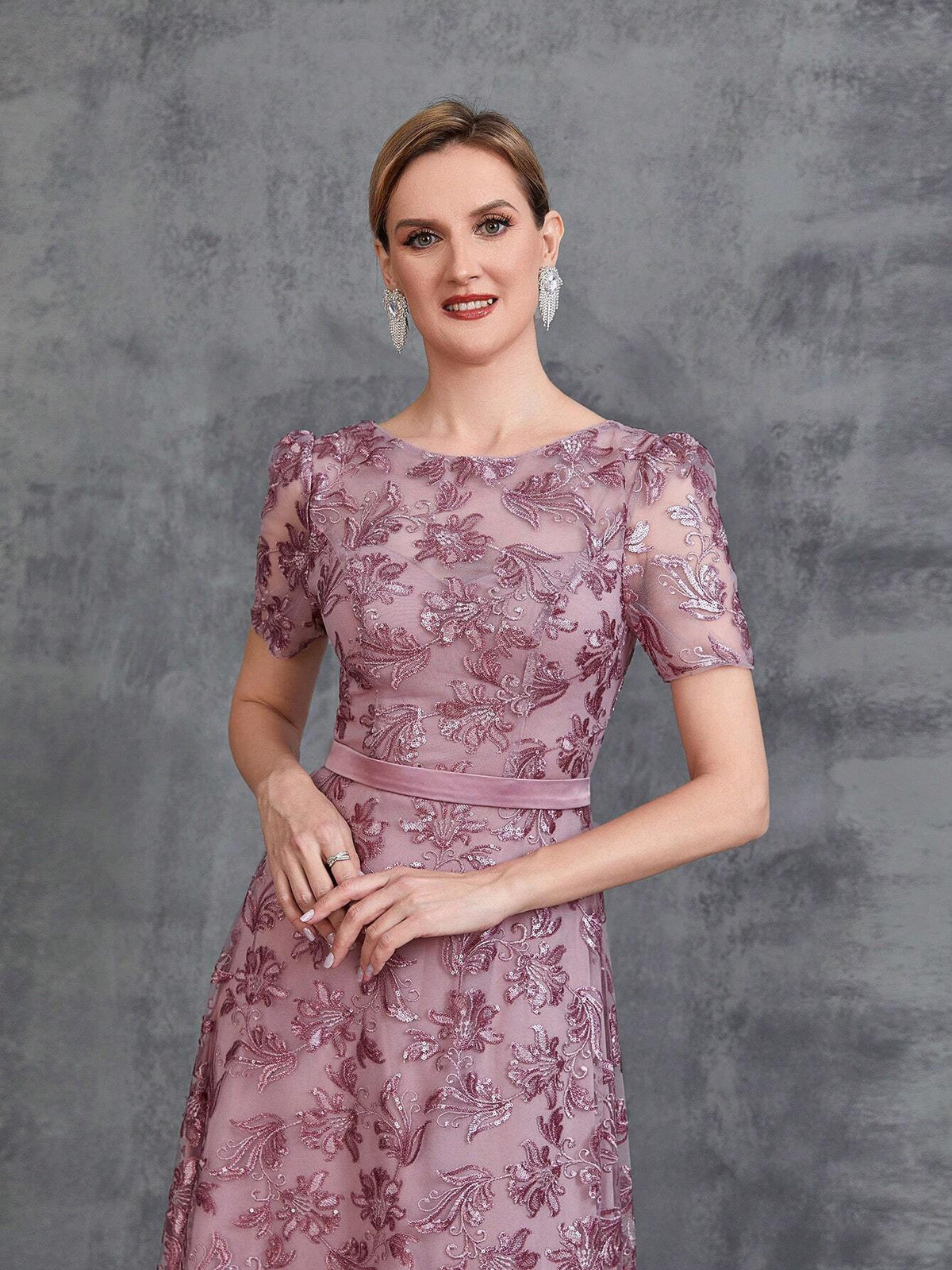 Womens' Floor Length Embroidery Sequin Party Dress