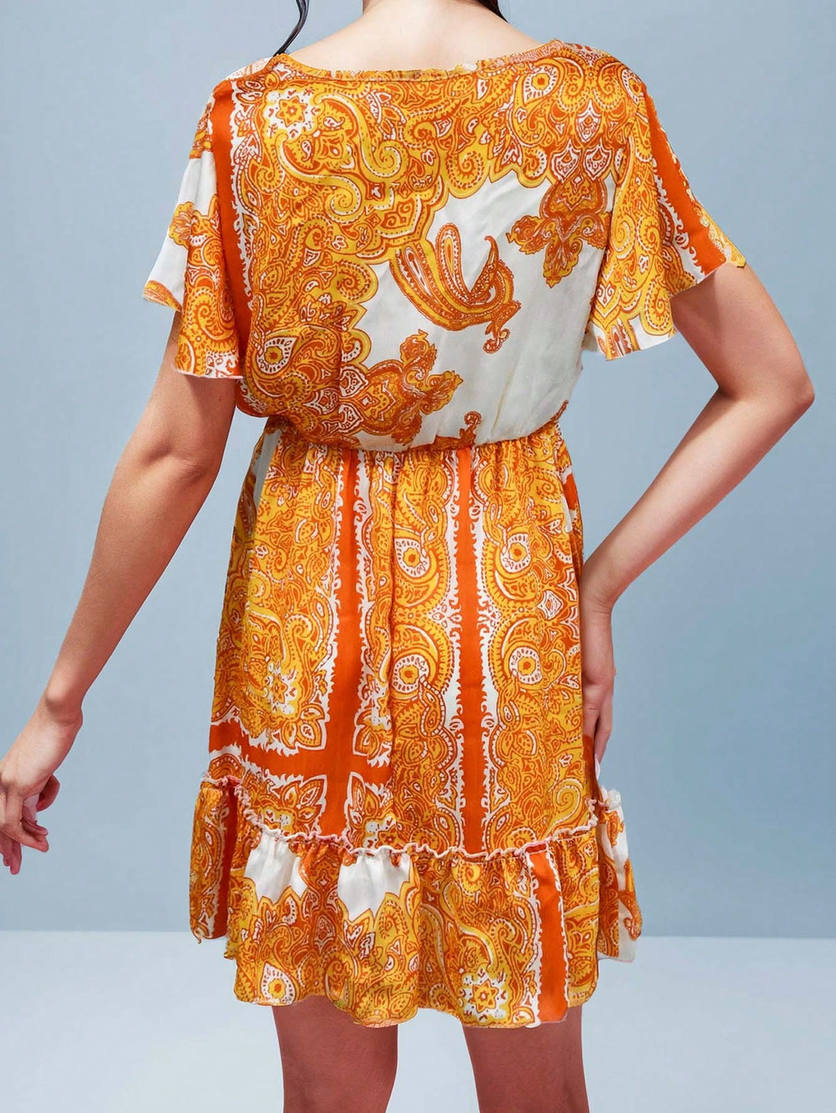 Women's Floral Boho Dress Casual Short Sleeve V Neck Ruffle Tiered 2024 Summer Swing Maxi Dresses