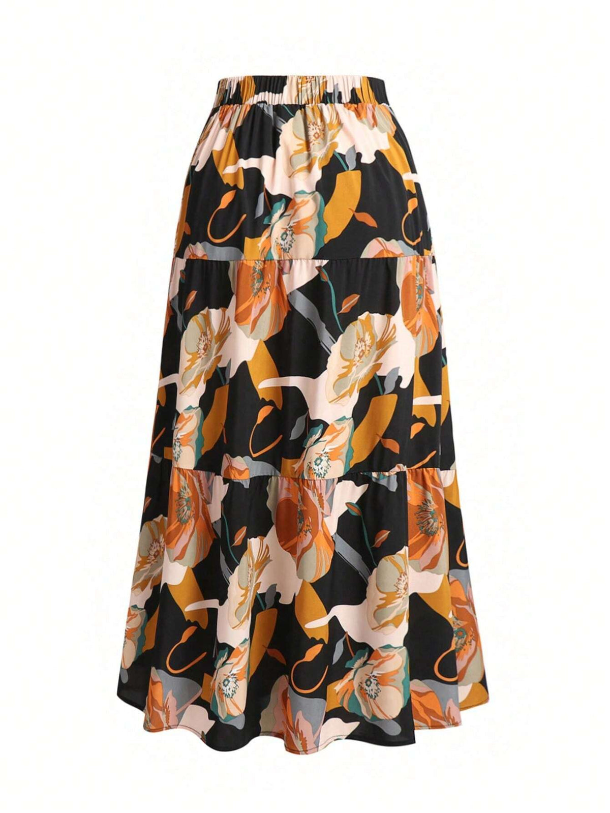 Women's Floral Print Front Knot Skirt