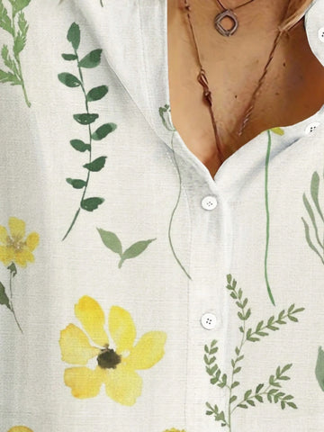 Women's Floral Printed Long Sleeve Shirt