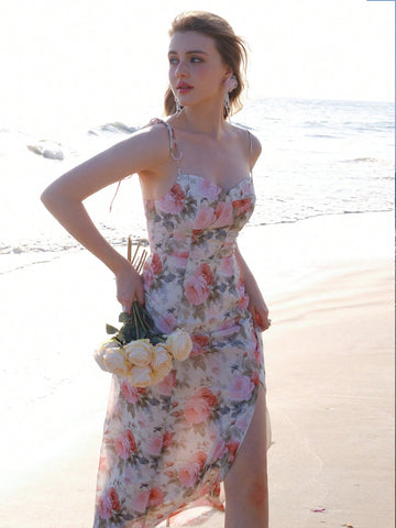 Women's Floral Printed Spaghetti Strap Dress