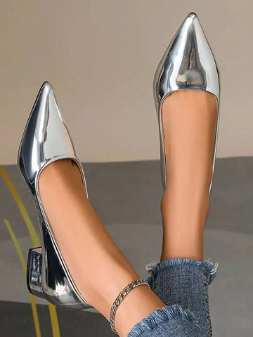 Women's French Pointed-Toe High-Heeled Shoes 2024 Spring/Autumn New Arrival, European And American Style