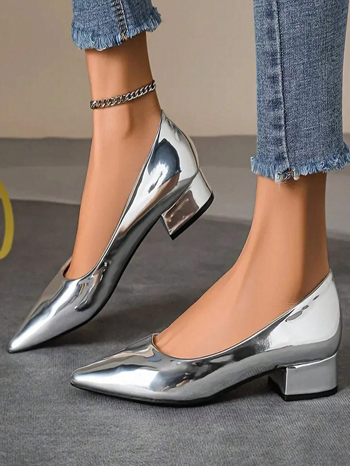 Women's French Pointed-Toe High-Heeled Shoes 2024 Spring/Autumn New Arrival, European And American Style
