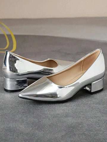 Women's French Pointed-Toe High-Heeled Shoes 2024 Spring/Autumn New Arrival, European And American Style