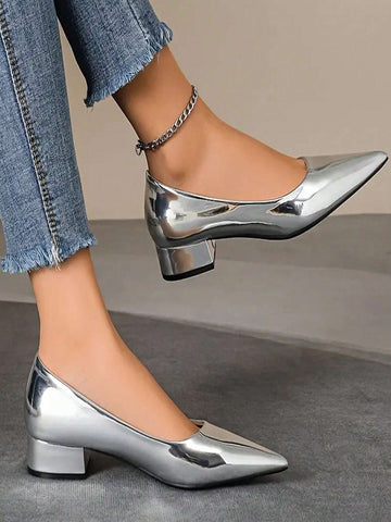 Women's French Pointed-Toe High-Heeled Shoes 2024 Spring/Autumn New Arrival, European And American Style