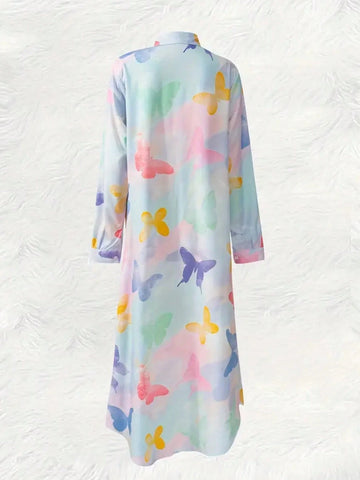 Women's Front Button Embroidery Floral Print Casual Shirt