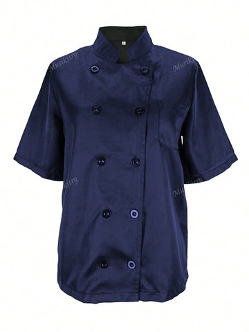 Women's Front Button Short Sleeve Simple Casual Housework Clothing