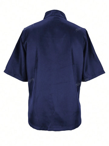 Women's Front Button Short Sleeve Simple Casual Housework Clothing