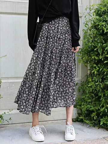 Women's Full Printed Floral Skirt