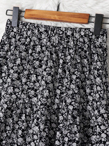 Women's Full Printed Floral Skirt
