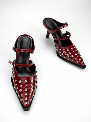 Women's Glamorous Fully Rhinestone Embellished Mirrored Material Fashion