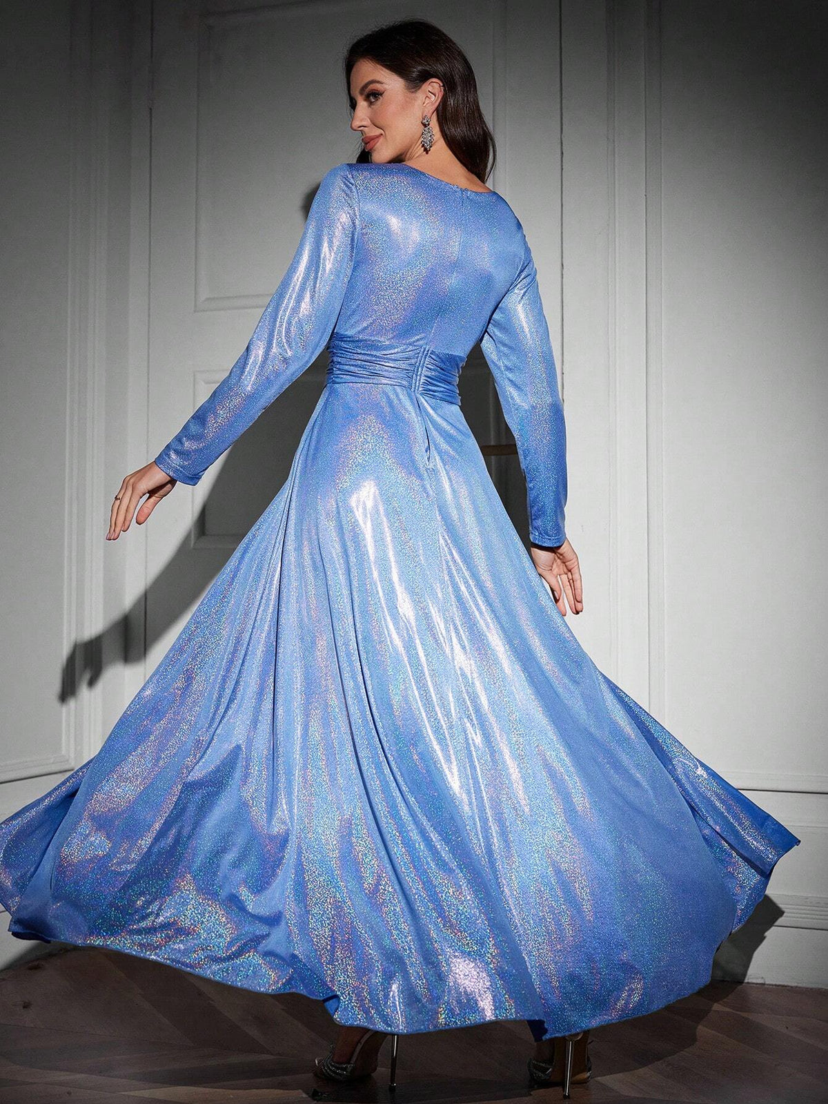 Women's Glitter High Slit Jumpsuit