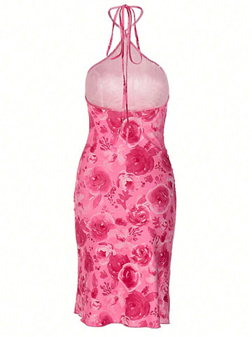 Women's Halterneck Printed Fashion Vacation Dress