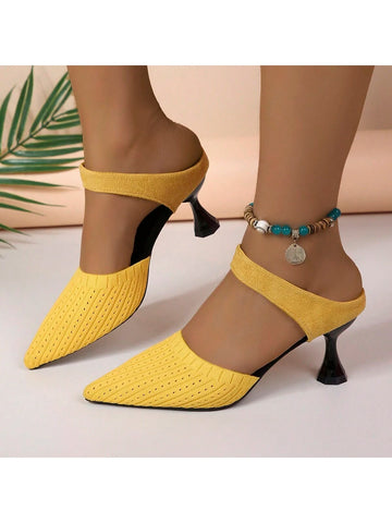 Women's High Heel Pointed-Toe Sandals, Fashionable Design, Suitable Heel Height
