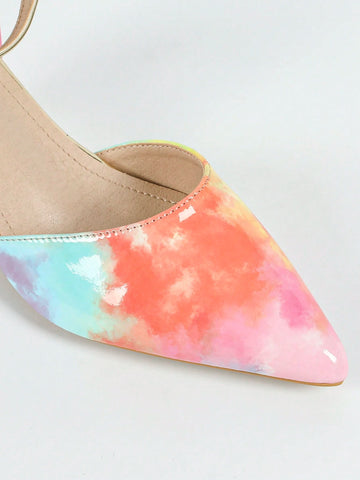 Women's High Heel Pumps, Elegant & Fashionable Rainbow Holographic Metallic Finish Stilettos, Stylish