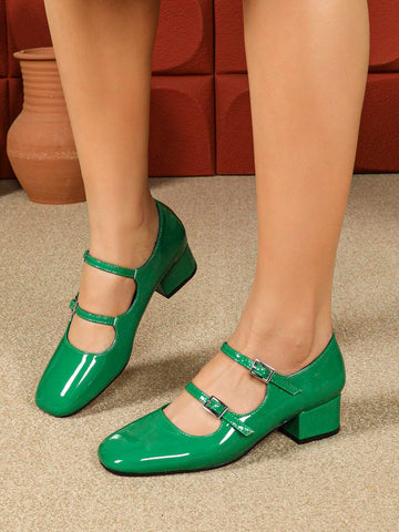 Women's High Heel Shoes, Fashion Patent Leather Autumn Shoes, Women's Fashionable