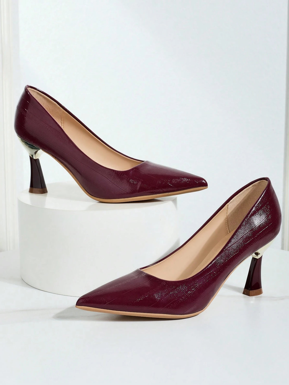 Women's High Heel Shoes, Pointed Toe Shallow Mouth Slim Heel Casual High Heels, Plus Size Women's