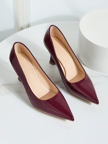 Women's High Heel Shoes, Pointed Toe Shallow Mouth Slim Heel Casual High Heels, Plus Size Women's