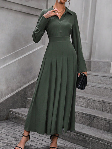 Women's High Slit Shirt Dress
