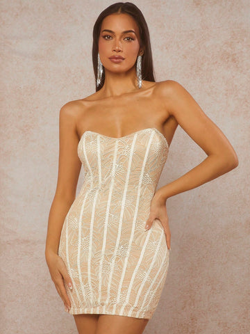Women's Lace Strapless Dress