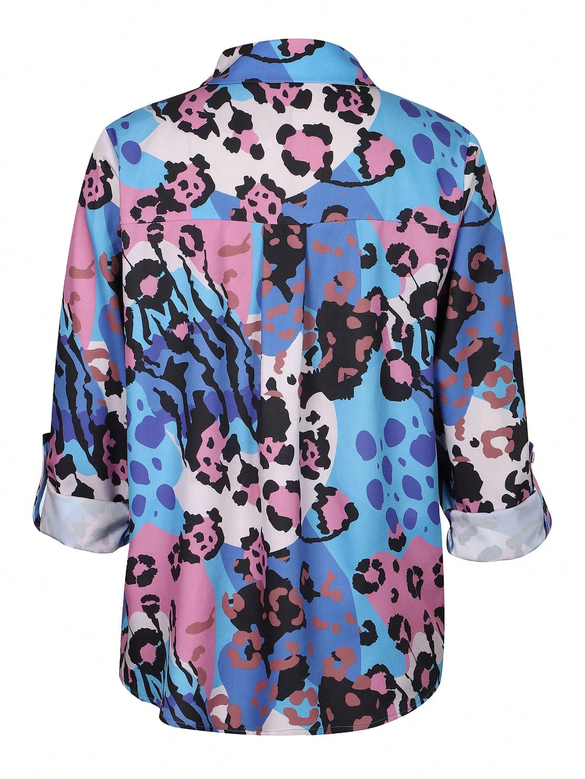 Women's Leopard Print Long Sleeve Single-Breasted Casual Shirt, Autumn