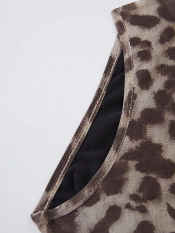 Women's Leopard Print Off-Shoulder Bodysuit