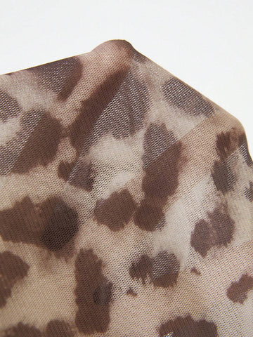 Women's Leopard Print Off-Shoulder Bodysuit