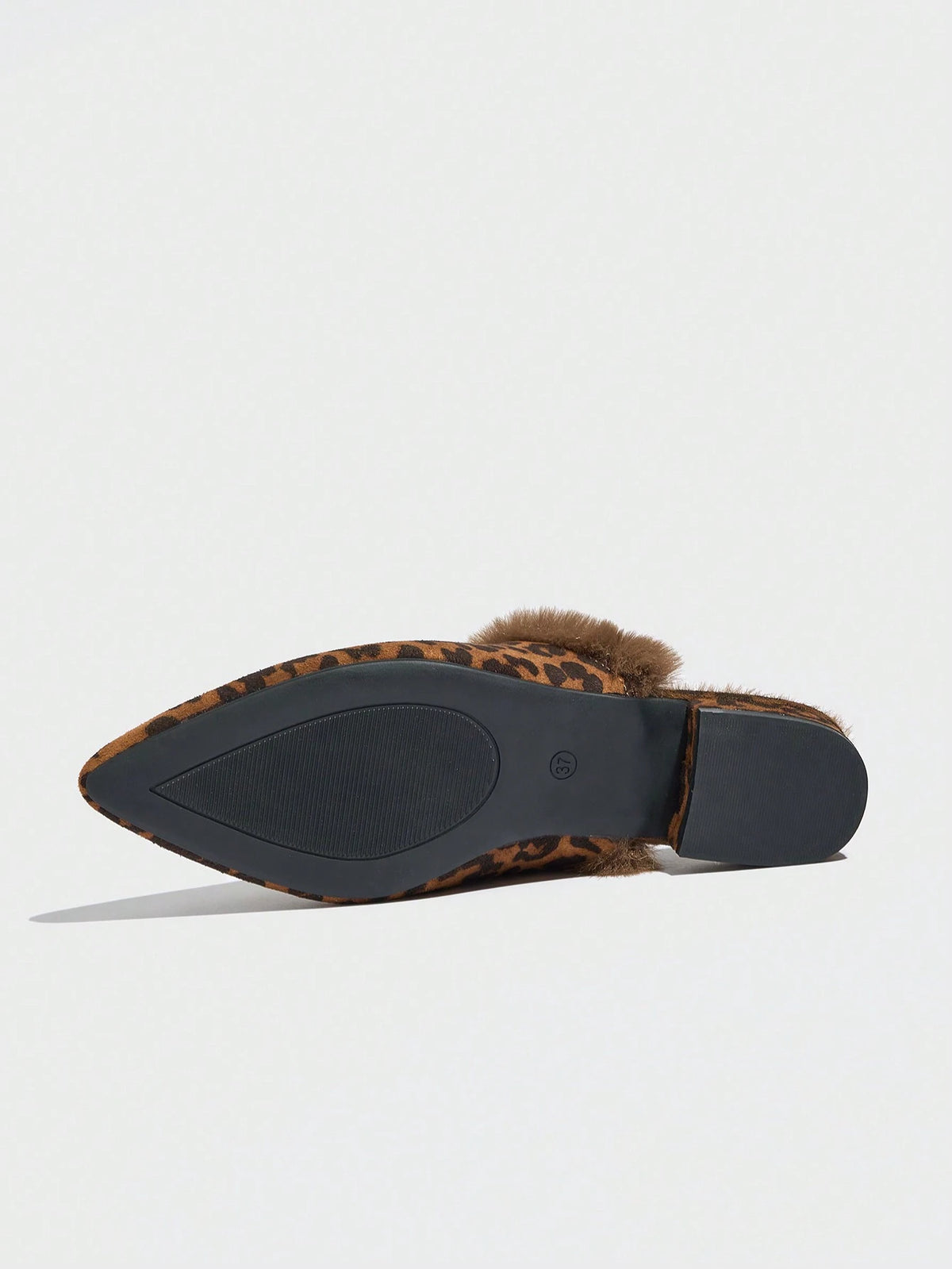 Women's Leopard Print Platform Slip-On Mules With Fluffy Lining, Comfortable & Warm