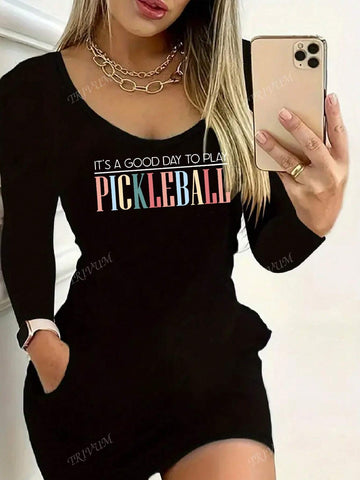 Women's Long-Sleeved Dress, Suitable For Date Wear