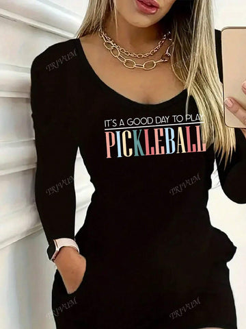 Women's Long-Sleeved Dress, Suitable For Date Wear