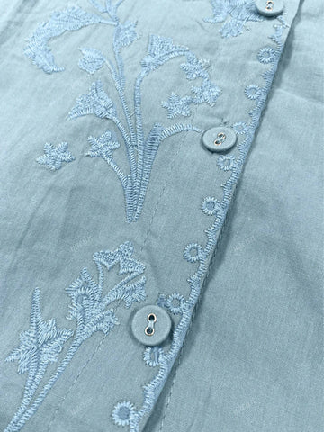 Women's Long Sleeve Solid Color Embroidered Collar Shirt