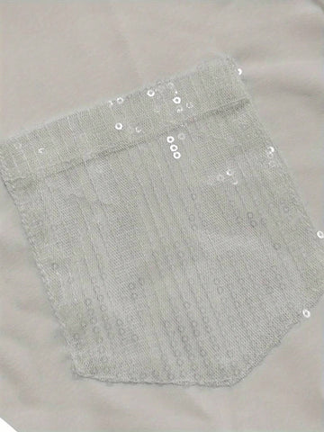 Women's Long Sleeve Solid Color Sequin Shirts & Blouses For Club Party