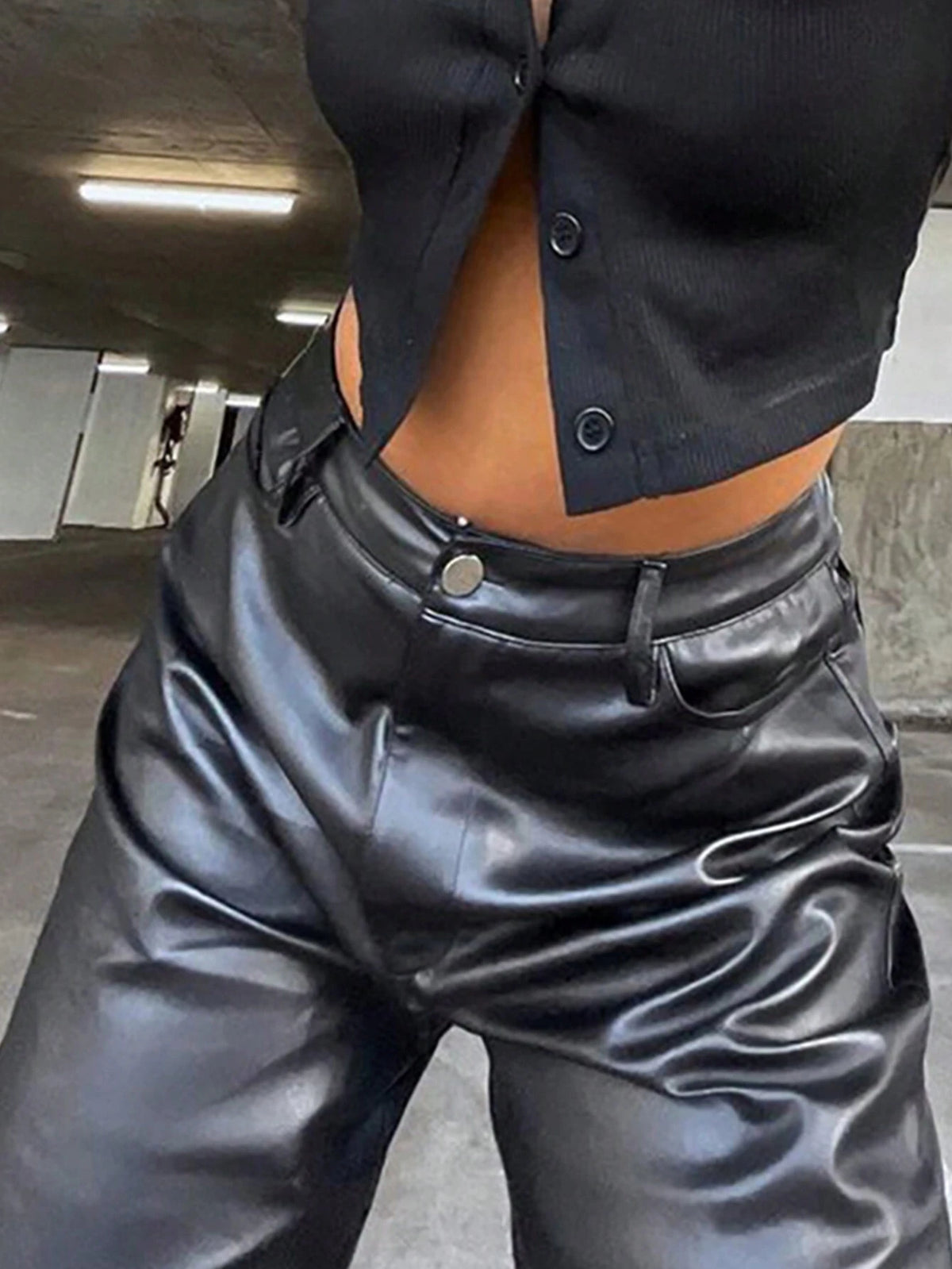 Women's Loose Fit Straight-Leg Casual Streetwear Pants With Pockets