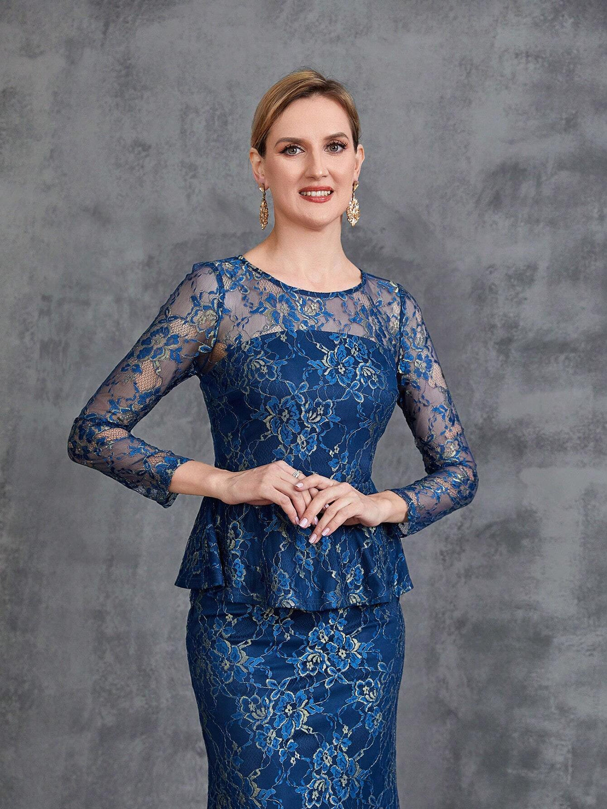 Womens' Mermaid Hem Lace Formal Dress