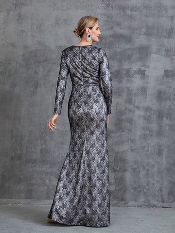 Womens' Mermaid Hem Lace Prom Dress