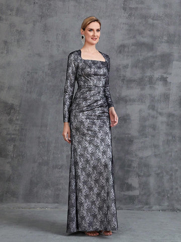 Womens' Mermaid Hem Lace Prom Dress