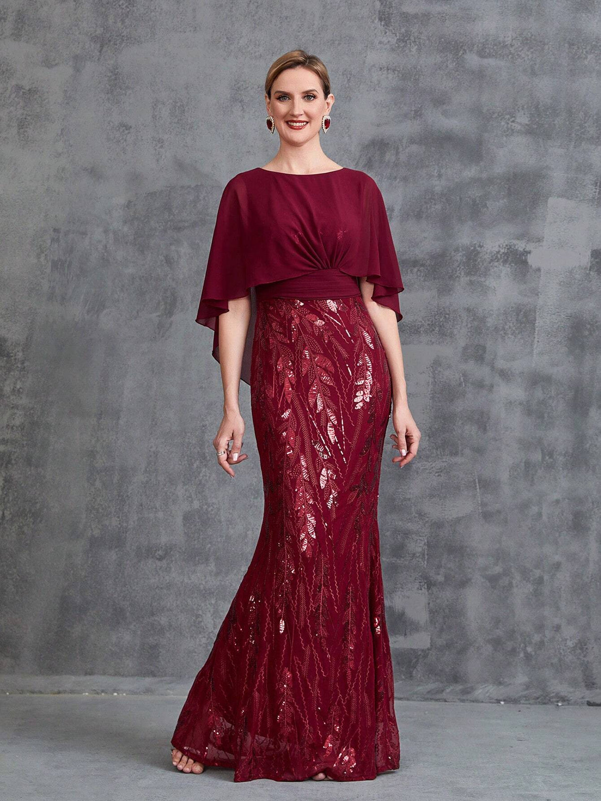 Womens' Mermaid Hem Sequin Formal Dress