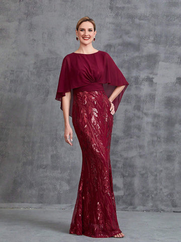 Womens' Mermaid Hem Sequin Formal Dress