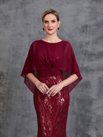 Womens' Mermaid Hem Sequin Formal Dress