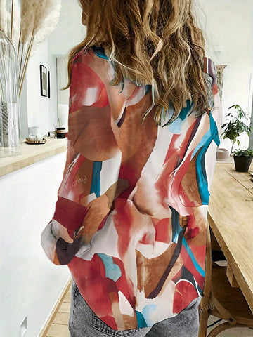 Women's Minimalist Print Button Front Shirt